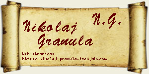 Nikolaj Granula vizit kartica